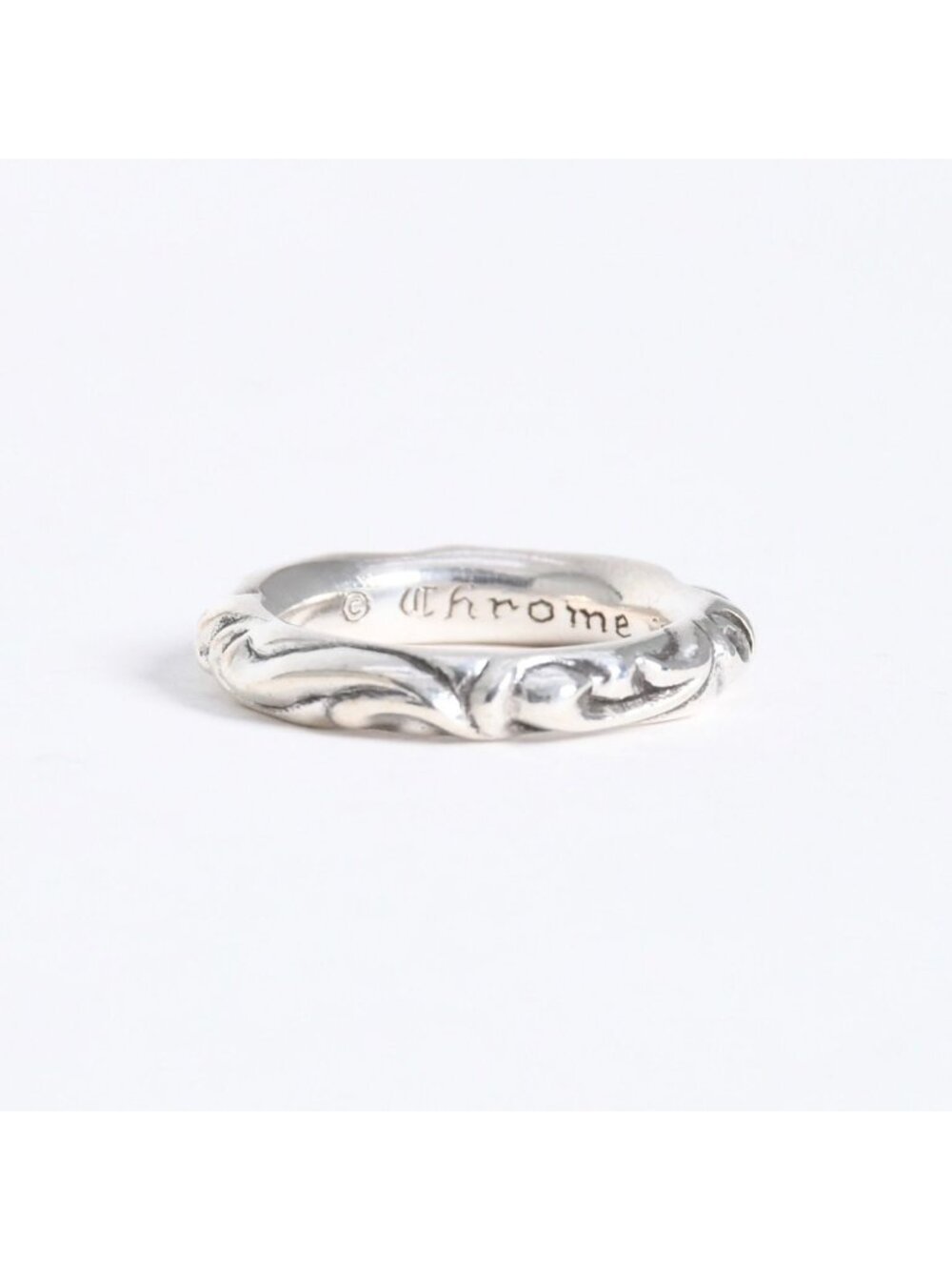 Chrome Hearts Scroll Band Ring 925 Sterling Silver